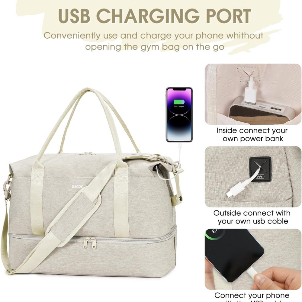 For Spirit Airlines 18x14x8 Personal Item Bag Underseat Carry On Bag with Wet Pocket & Shoe Compartment & USB Charging Port - Image 5