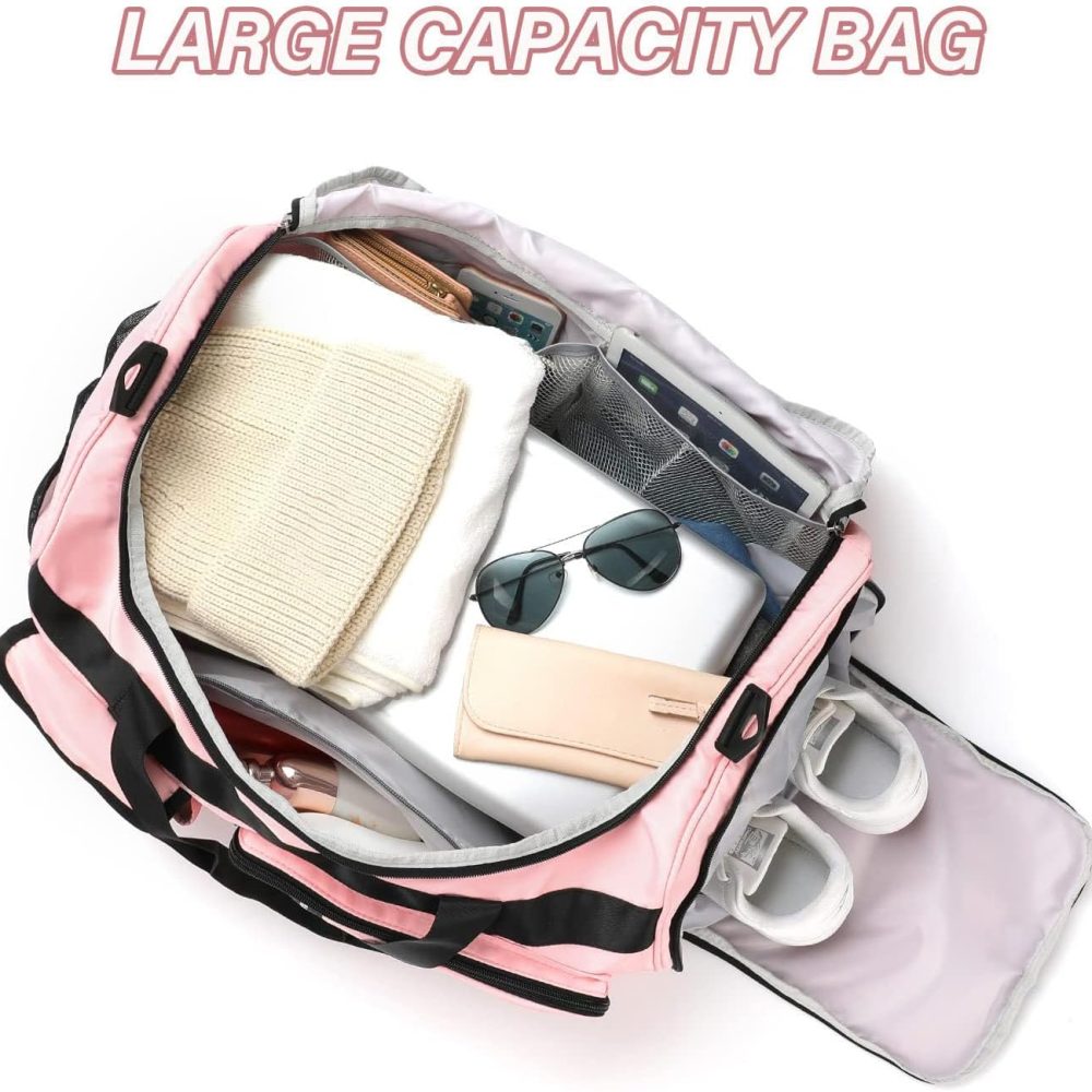 Gym Bag for Women Men Travel Duffle Bag Large Capacity Carry On Weekender Overnight Bag With Shoe Compartment Gym Tote Dry Wet Separation Duffel Bag for Travel - Image 4