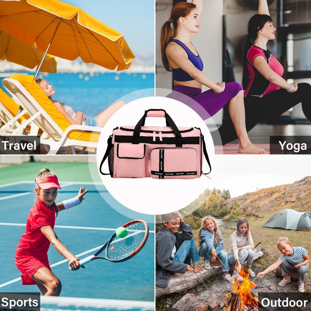 Gym Bag for Women Men Travel Duffle Bag Large Capacity Carry On Weekender Overnight Bag With Shoe Compartment Gym Tote Dry Wet Separation Duffel Bag for Travel - Image 8
